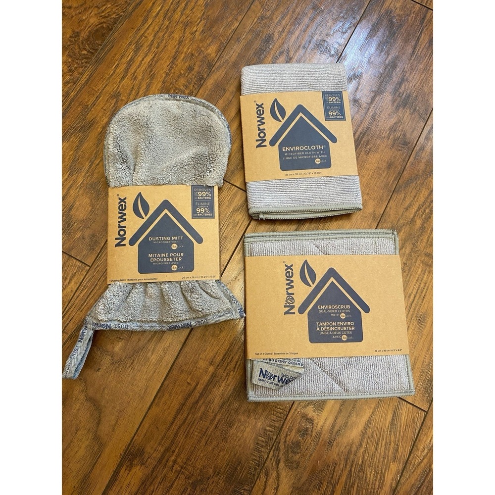 New Norwex Dusting Mitt EnviroCloth Enviroscrub Bundle Kit Cleaning Set